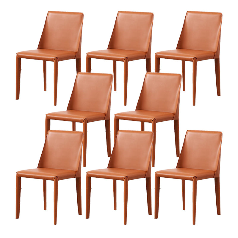 Contemporary Leather Dining Chair Armless Dining Chair for Home Use