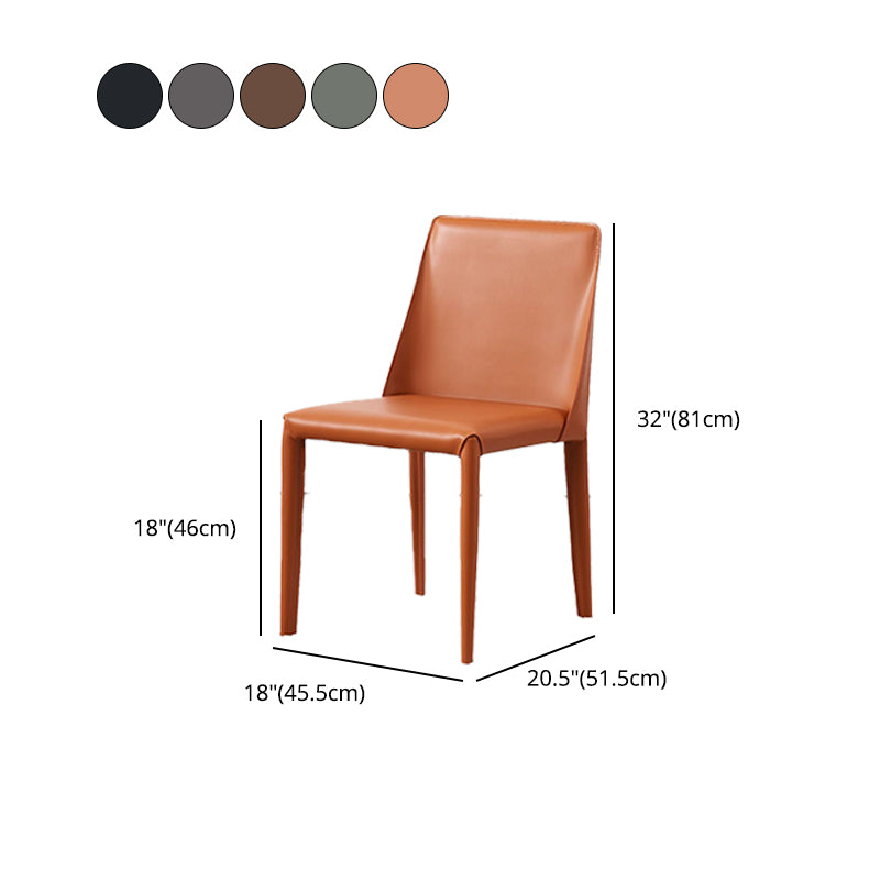 Contemporary Leather Dining Chair Armless Dining Chair for Home Use