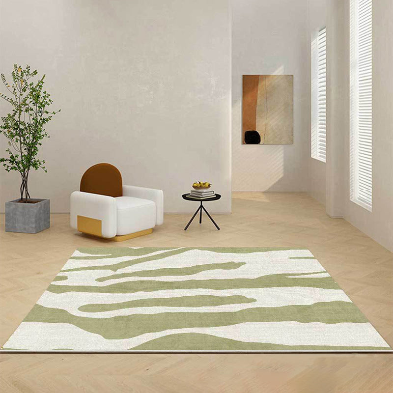 Green Modern Rug Polyester Color Piece Rug Washable Area Rug for Living Room