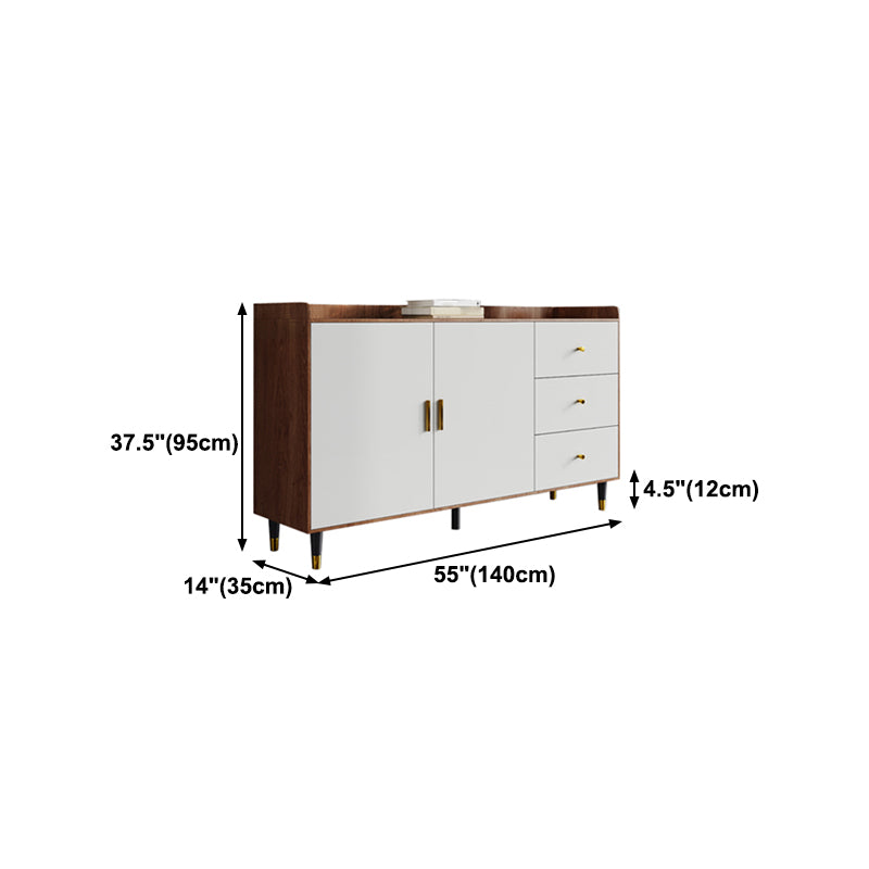 3-Drawer Dining Server Solid Wood and Manufactured Wood Cabinets Server