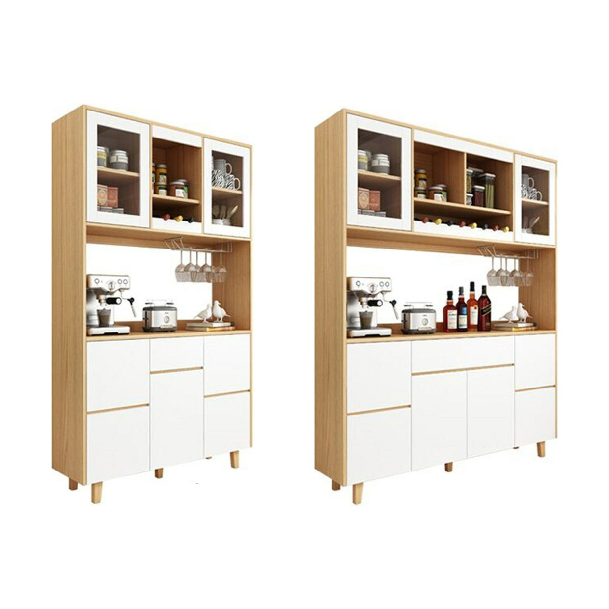 78.74"H Sideboard Modern Style Dining Server with 1 Drawer for Kitchen and Dining Room