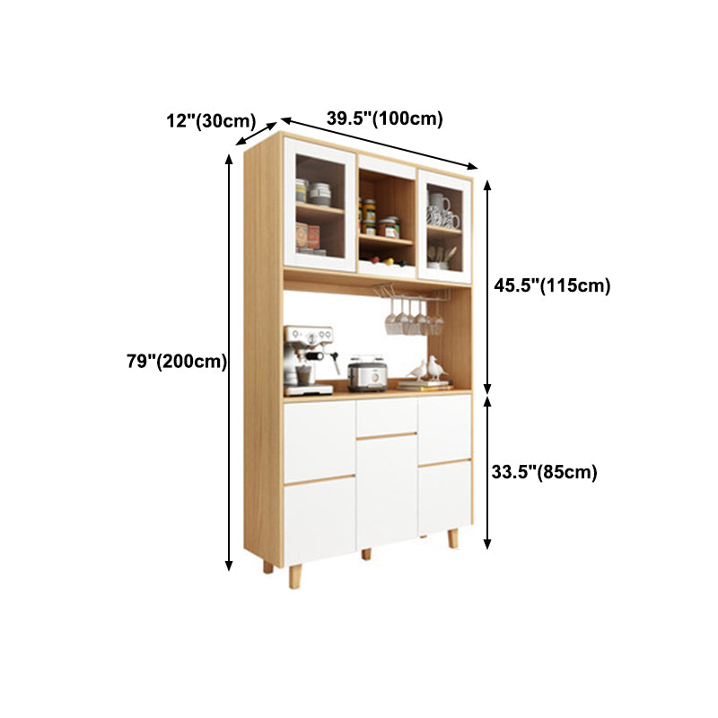 78.74"H Sideboard Modern Style Dining Server with 1 Drawer for Kitchen and Dining Room