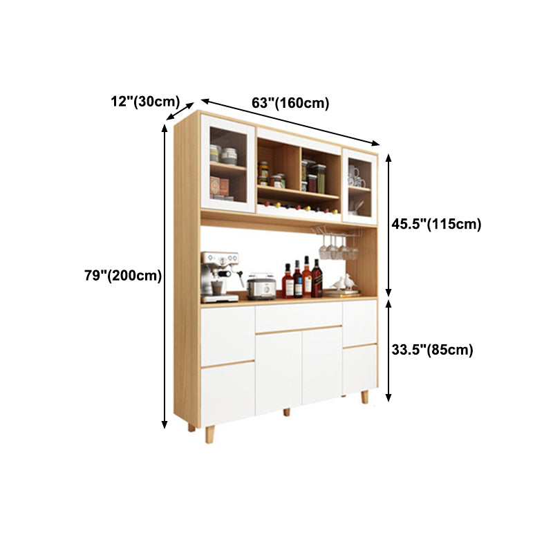 78.74"H Sideboard Modern Style Dining Server with 1 Drawer for Kitchen and Dining Room