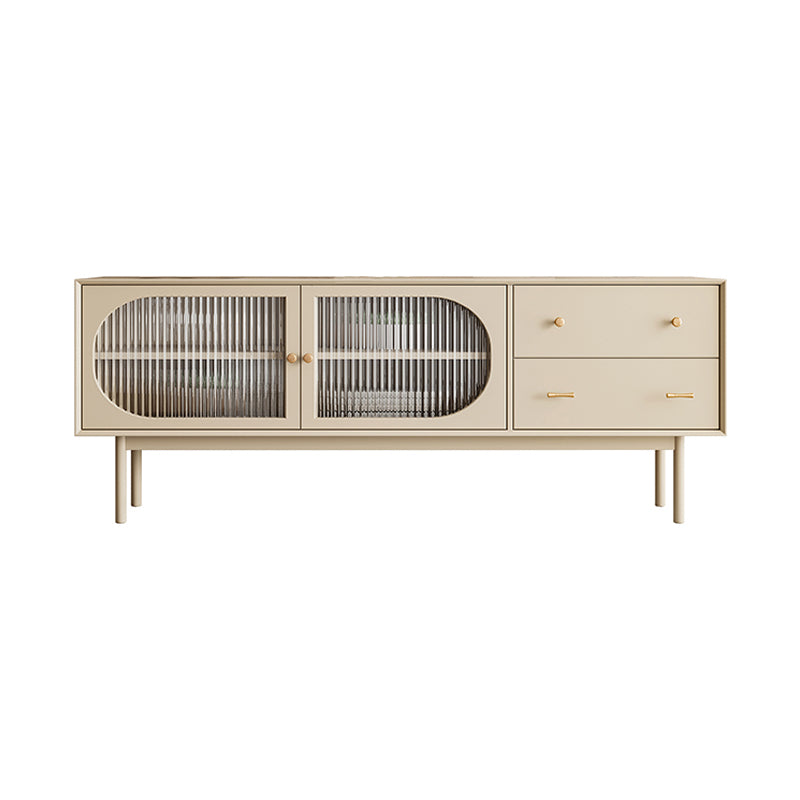 Pine Wood Living Room Sideboard Cabinet Modern Server with Drawers and Storage