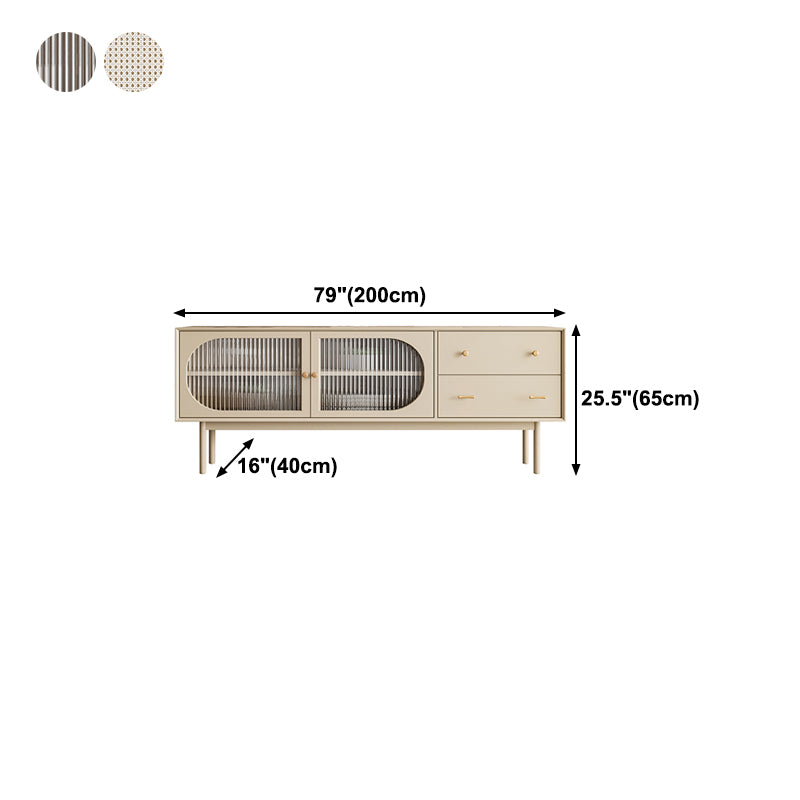 Pine Wood Living Room Sideboard Cabinet Modern Server with Drawers and Storage