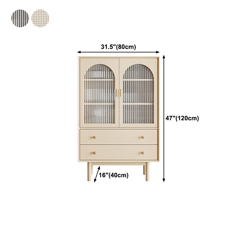 Pine Wood Living Room Sideboard Cabinet Modern Server with Drawers and Storage