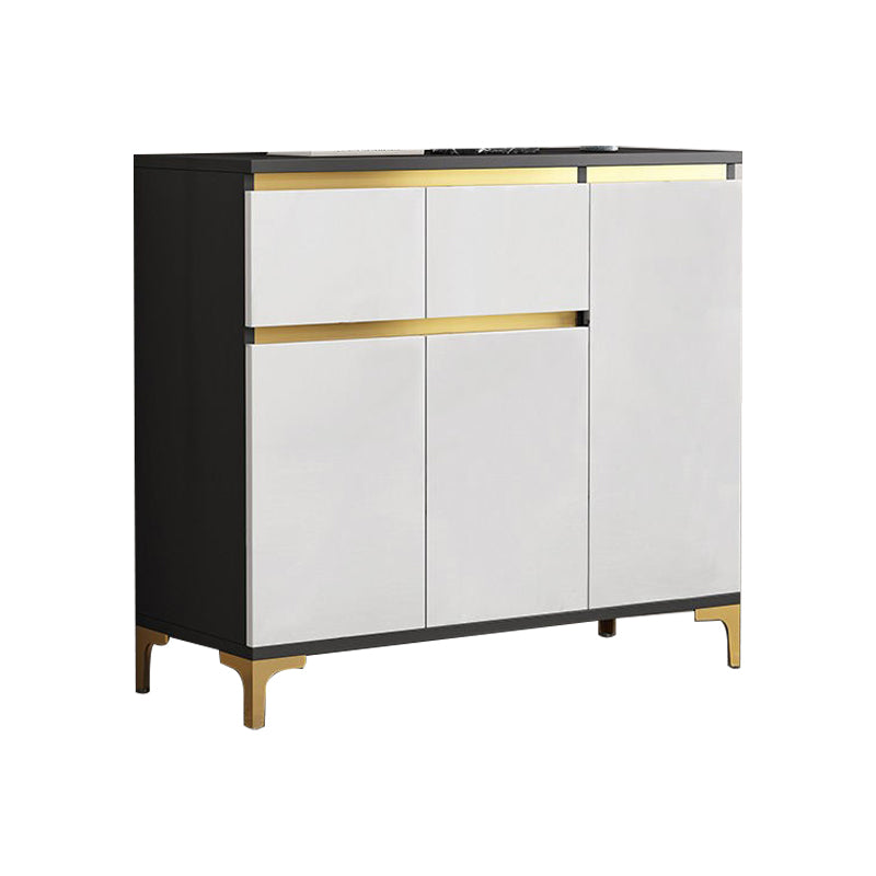 Modern Engineered Wood Sideboard White Server with Drawer for Living Room