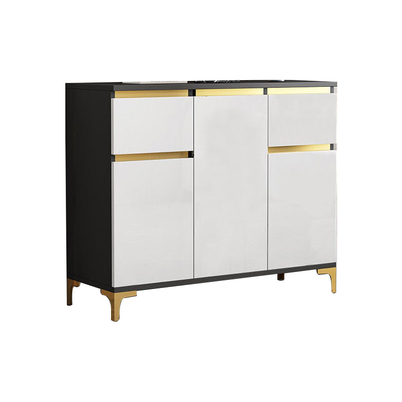 Modern Engineered Wood Sideboard White Server with Drawer for Living Room