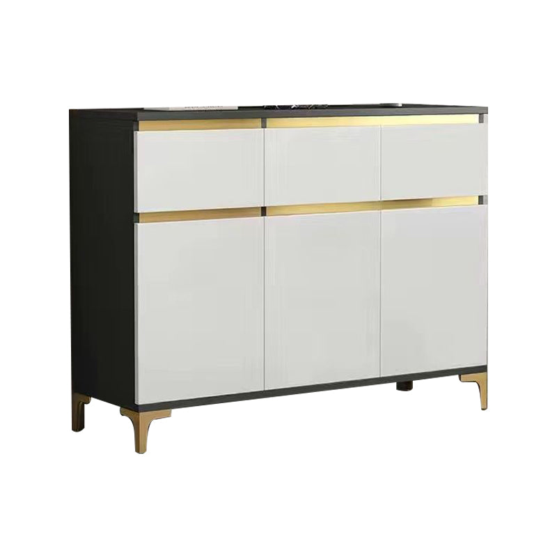 Modern Engineered Wood Sideboard White Server with Drawer for Living Room