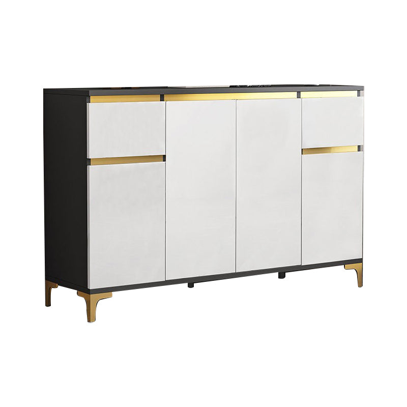 Modern Engineered Wood Sideboard White Server with Drawer for Living Room