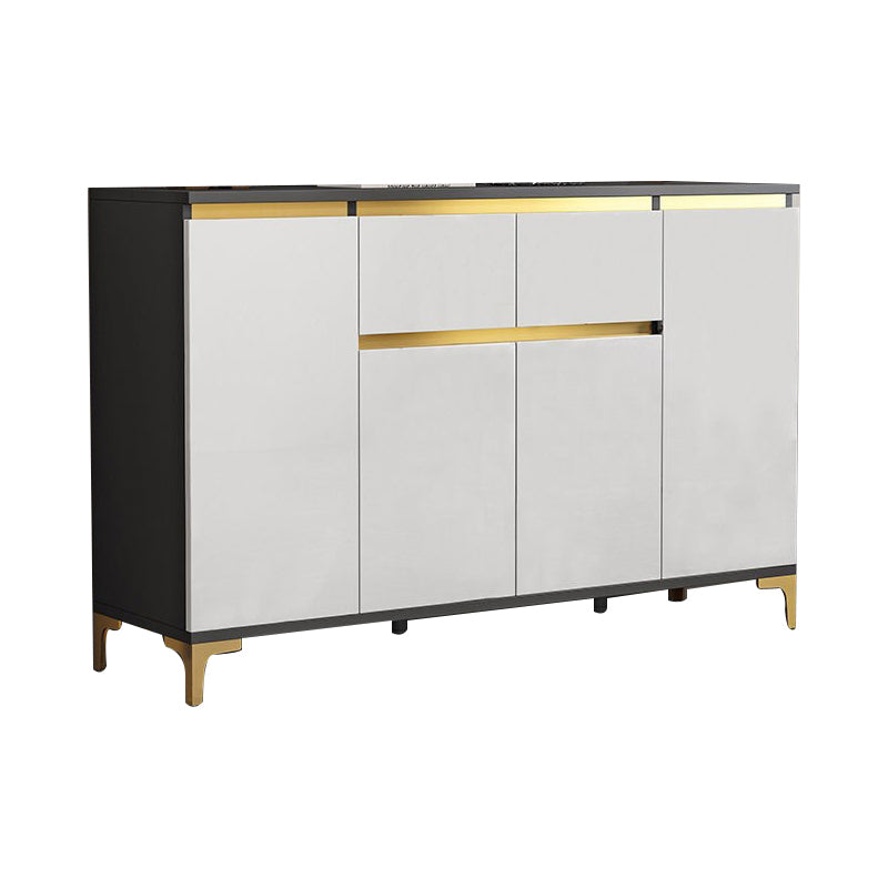 Modern Engineered Wood Sideboard White Server with Drawer for Living Room