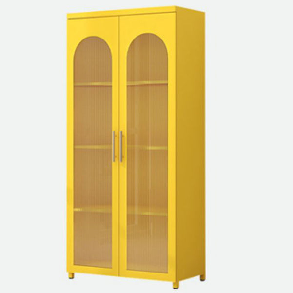 Living Room Metal Kitchen Server Colorful Frame Glass Door Dining Server