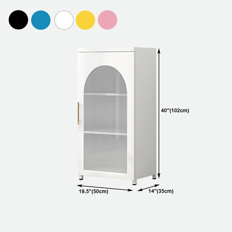 Living Room Metal Kitchen Server Colorful Frame Glass Door Dining Server