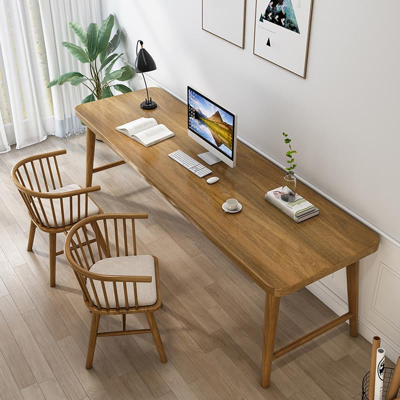 Modern Style Writing Desk Solid Wood H-Shape Office Desk for Home