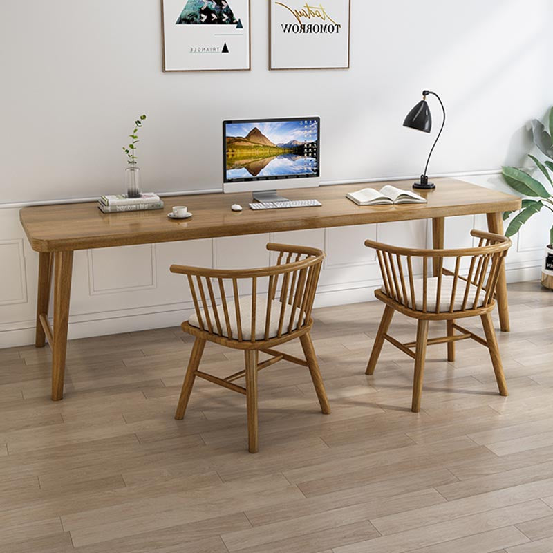 Modern Style Writing Desk Solid Wood H-Shape Office Desk for Home