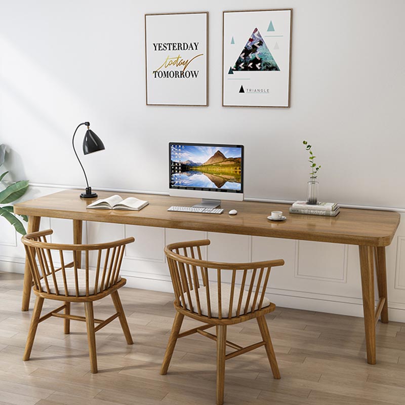 Modern Style Writing Desk Solid Wood H-Shape Office Desk for Home