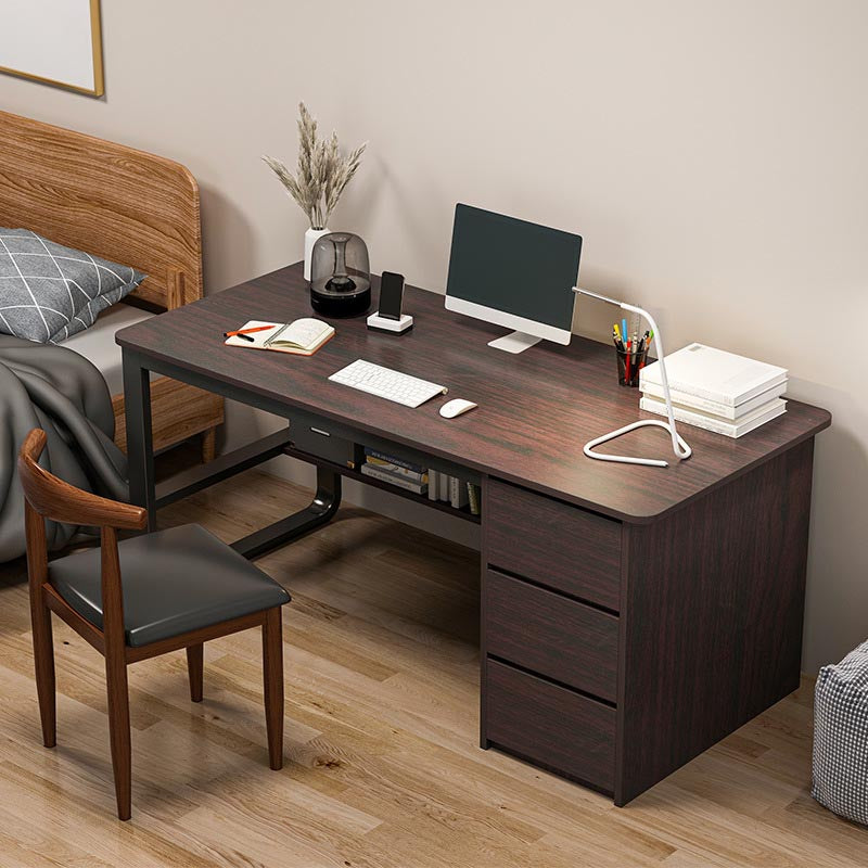 Contemporary Style Engineered Wood Desk Rectangle Desk with Drawers for Office