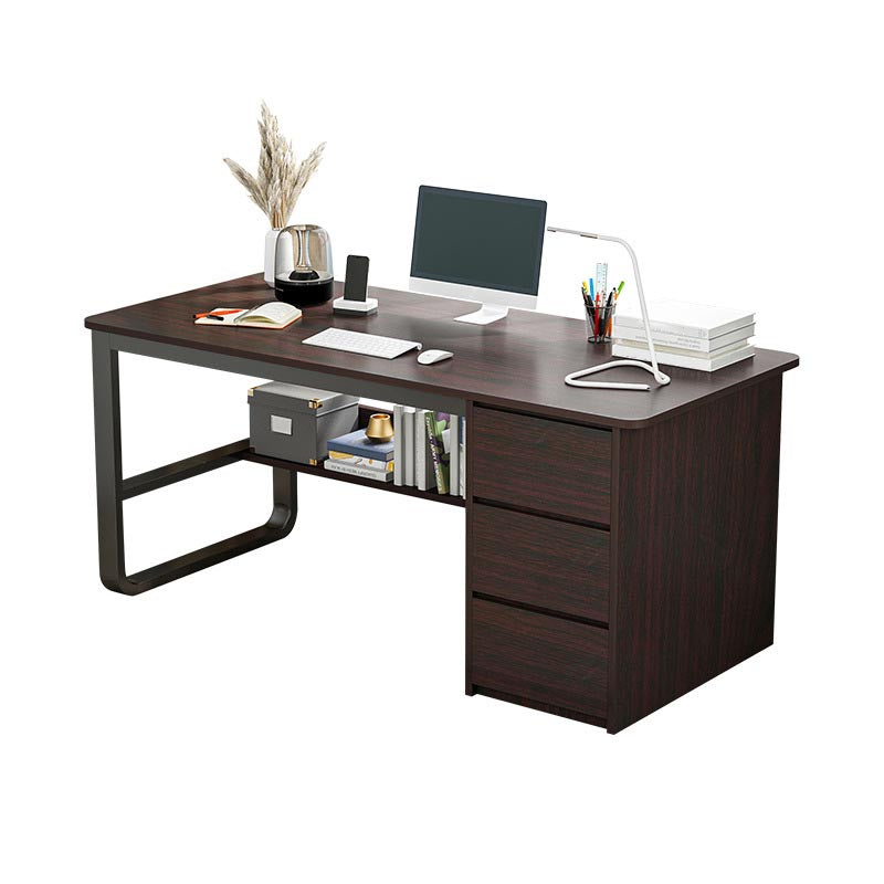 Contemporary Style Engineered Wood Desk Rectangle Desk with Drawers for Office