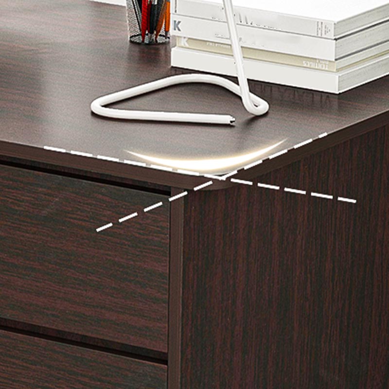 Contemporary Style Engineered Wood Desk Rectangle Desk with Drawers for Office