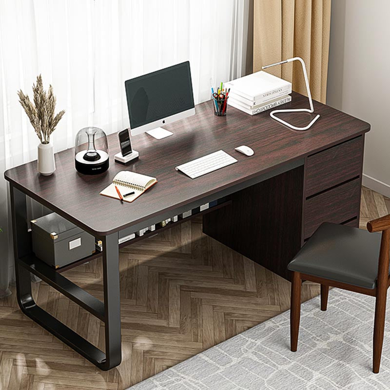 Contemporary Style Engineered Wood Desk Rectangle Desk with Drawers for Office