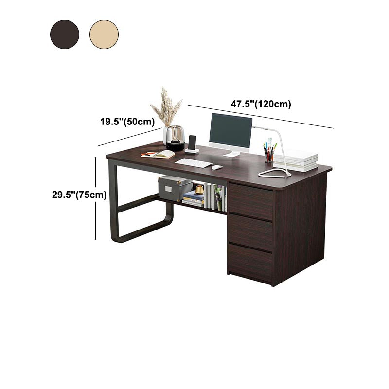 Contemporary Style Engineered Wood Desk Rectangle Desk with Drawers for Office