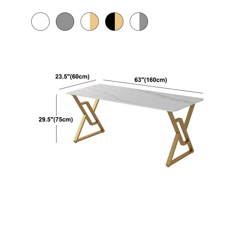 Sintered Stone Top Writing Desk Contemporary Rectangular Desk for Bedroom