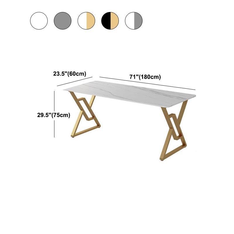 Sintered Stone Top Writing Desk Contemporary Rectangular Desk for Bedroom