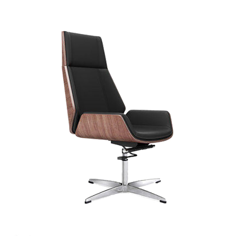 High Back Executive Chair Contemporary Faux Leather Armless Chair