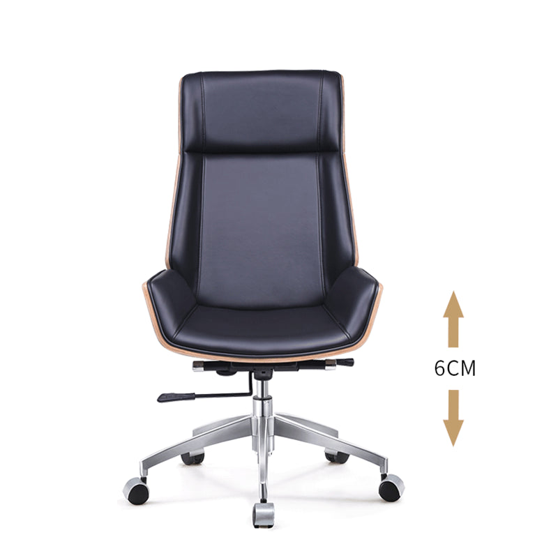 High Back Executive Chair Contemporary Faux Leather Armless Chair