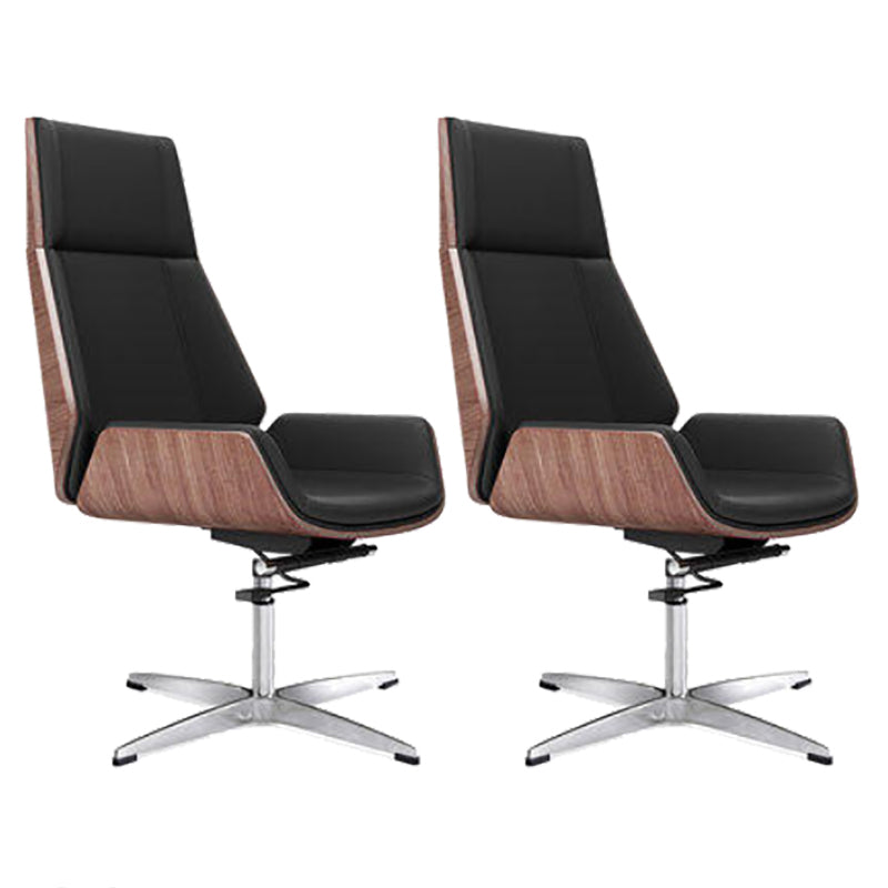 High Back Executive Chair Contemporary Faux Leather Armless Chair