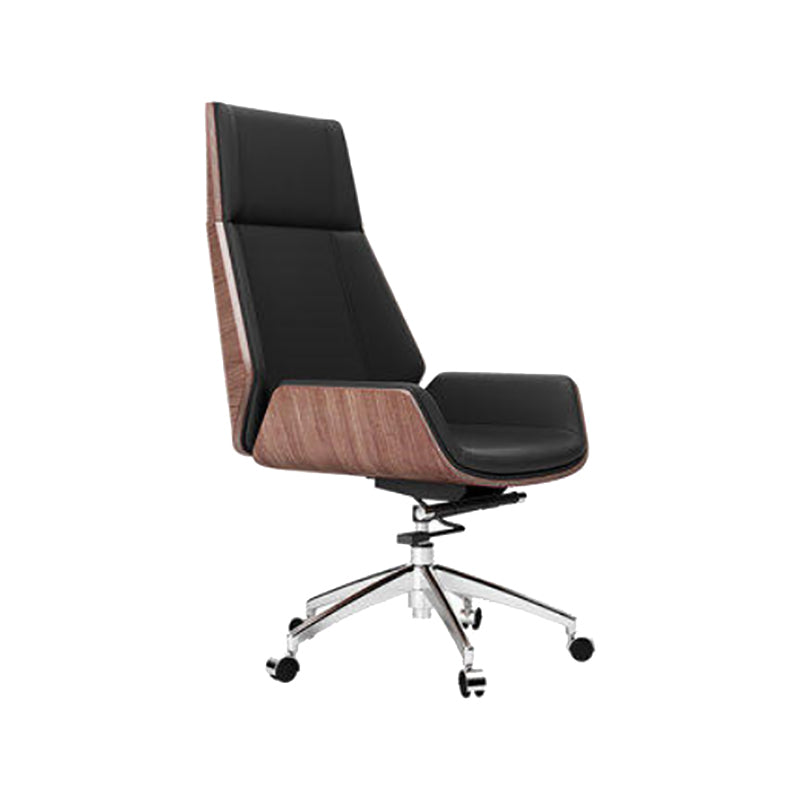 High Back Executive Chair Contemporary Faux Leather Armless Chair