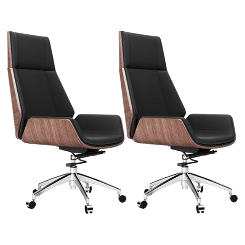 High Back Executive Chair Contemporary Faux Leather Armless Chair