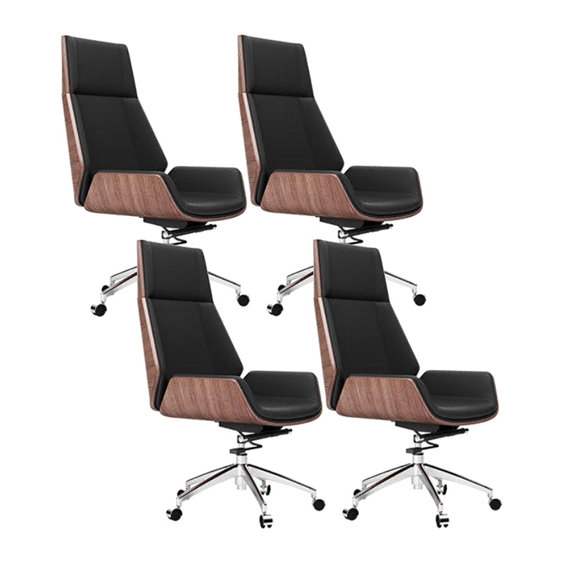 High Back Executive Chair Contemporary Faux Leather Armless Chair