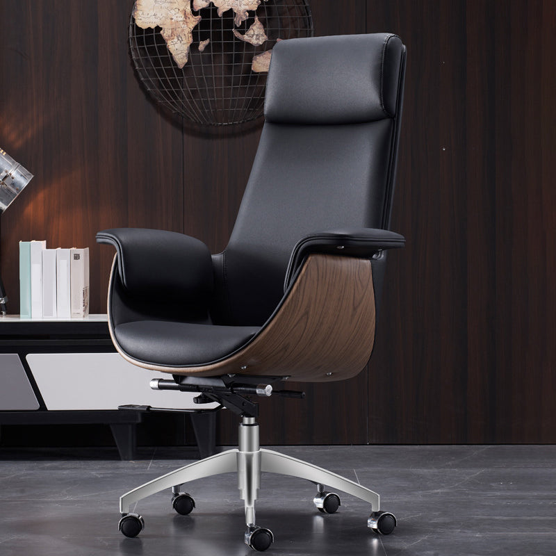 Executive Ergonomic Task Chair Chrome Metal Base Contemporary Office Chair