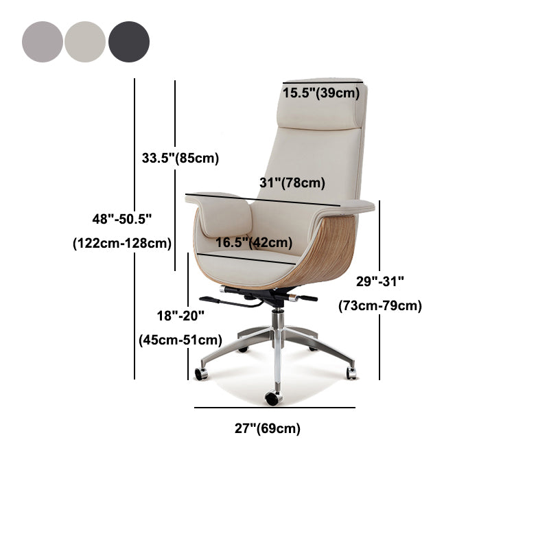 Executive Ergonomic Task Chair Chrome Metal Base Contemporary Office Chair