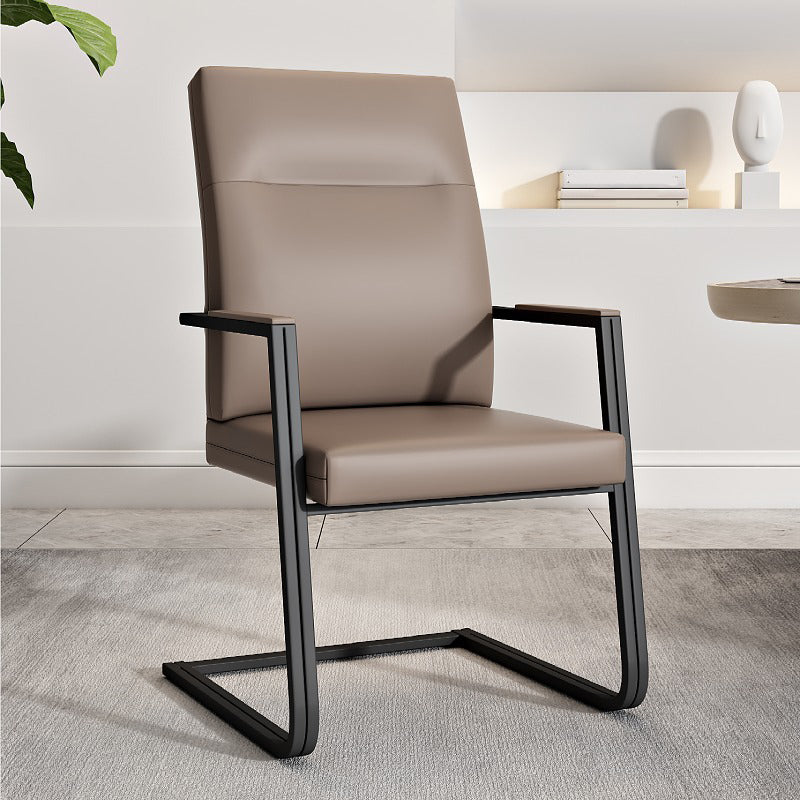 Modern Style Arm Working Chair Faux Leather High Back Office Chair