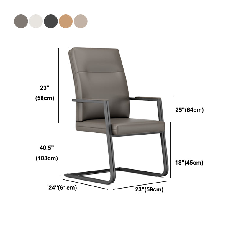 Modern Style Arm Working Chair Faux Leather High Back Office Chair