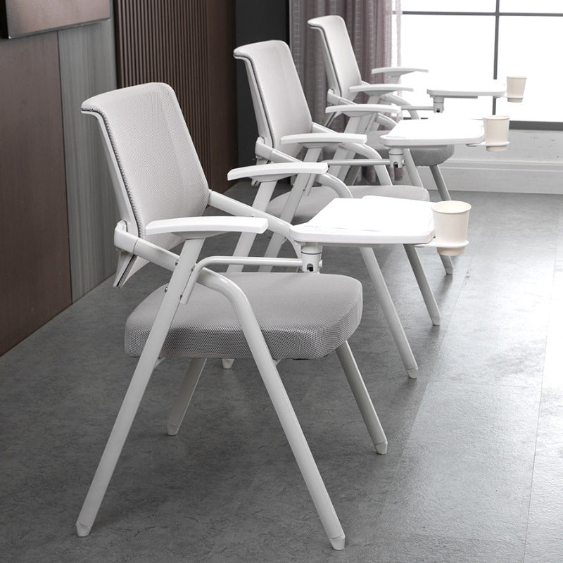 Modern Office Chair with Arms Mid Back Conference Chair with White Frame