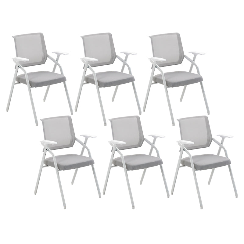 Modern Office Chair with Arms Mid Back Conference Chair with White Frame