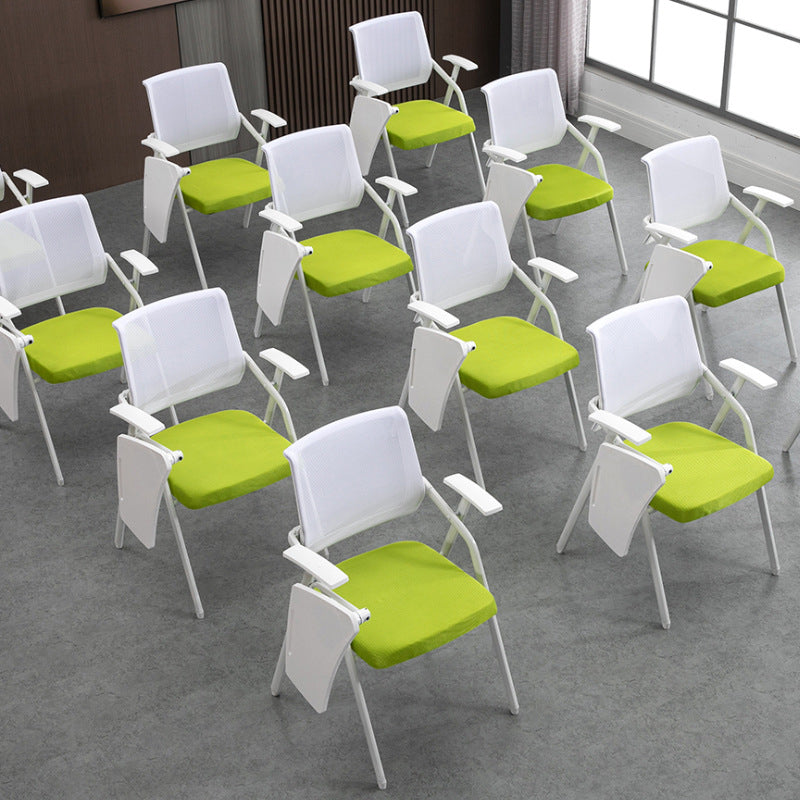 Modern Office Chair with Arms Mid Back Conference Chair with White Frame