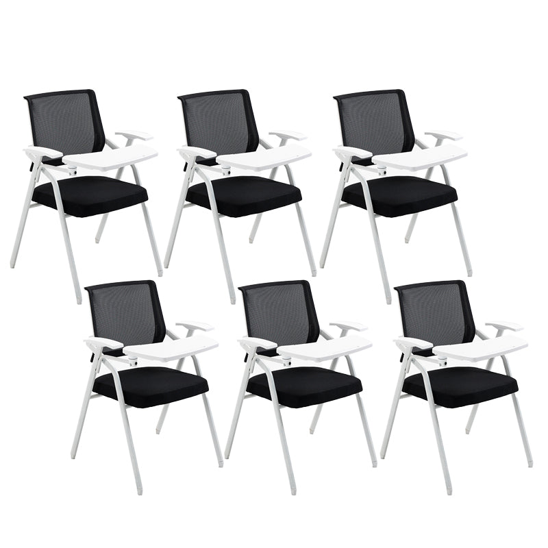 Modern Office Chair with Arms Mid Back Conference Chair with White Frame