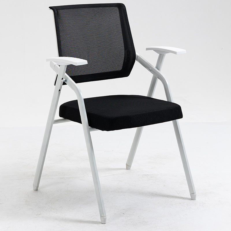 Modern Office Chair with Arms Mid Back Conference Chair with White Frame