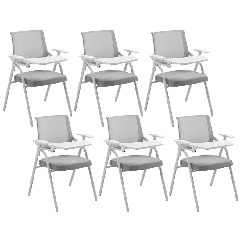 Modern Office Chair with Arms Mid Back Conference Chair with White Frame