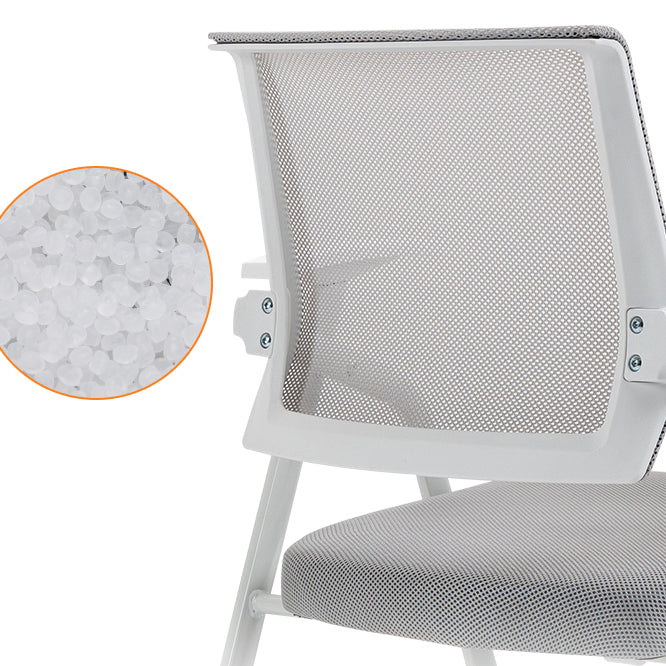 Modern Office Chair with Arms Mid Back Conference Chair with White Frame