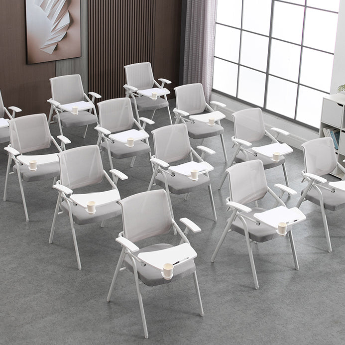 Modern Office Chair with Arms Mid Back Conference Chair with White Frame