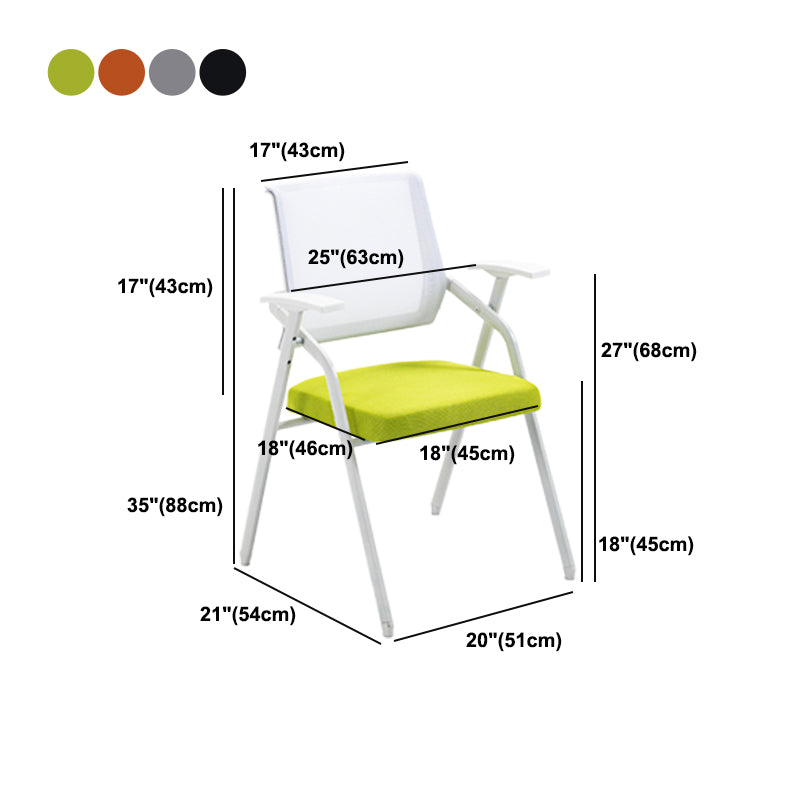 Modern Office Chair with Arms Mid Back Conference Chair with White Frame