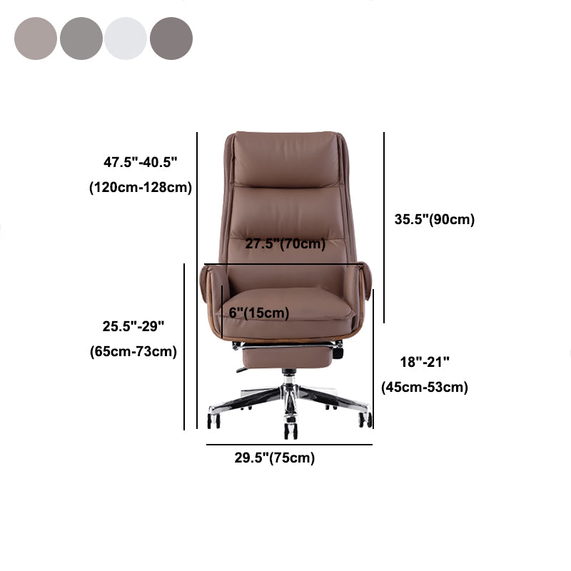 Faux Leather Executive Chair High Back Padded Arms Chair with Wheels