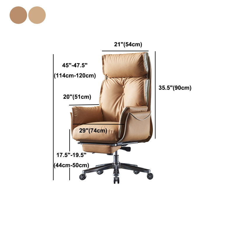 Faux Leather Executive Chair Modern High Back Padded Arms Office Chair