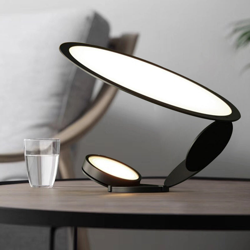 Black Circular Task Lighting Modernist LED Metal Reading Book Light for Living Room