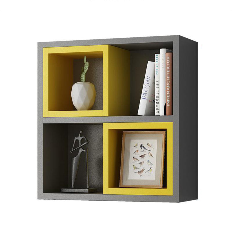 Contemporary Wood Bookcase Wall Mounted Closed Back Bookshelf for Home Office